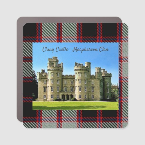 Scottish Macpherson Clan Cluny Castle Tartan Photo Car Magnet