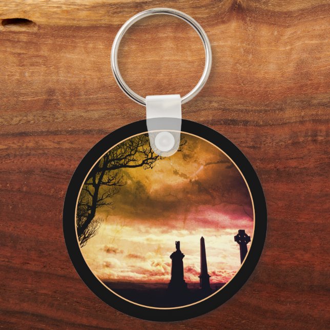 Scottish Magic Skies & Celtic Highlands / Scotland Keychain (Front)