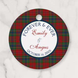 Scottish McLean MacLean Tartan Wedding Save a Date Favor Tags