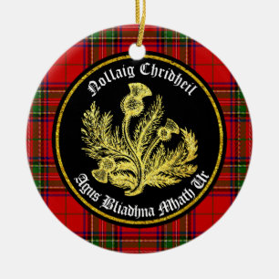 Scottish Merry Christmas and Happy New Year Ceramic Ornament