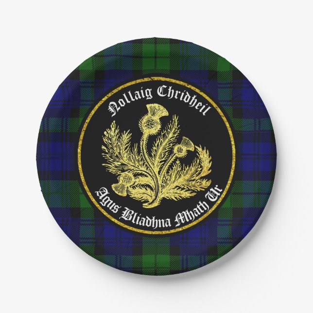 Scottish Merry Christmas and Happy New Year Paper Plates (Front)