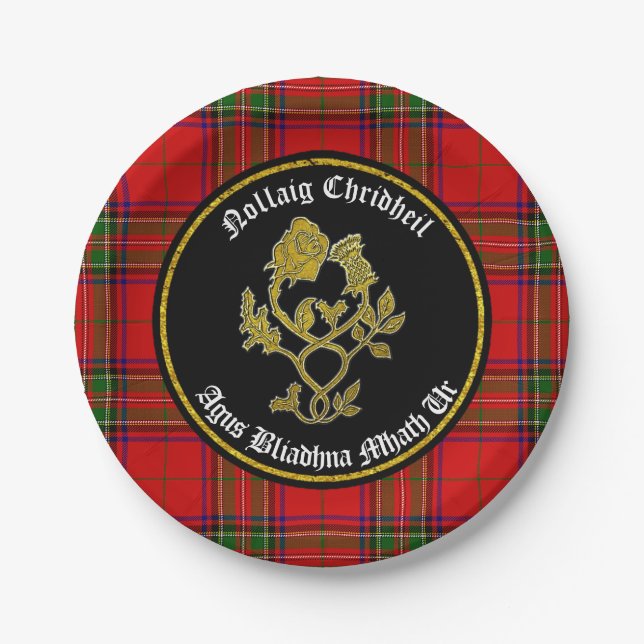 Scottish Merry Christmas and Happy New Year Paper Plates (Front)