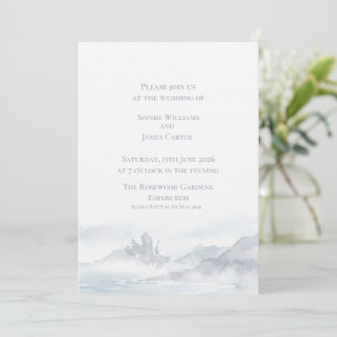Scottish Misty Highland Loch Landscape Wedding Invitation