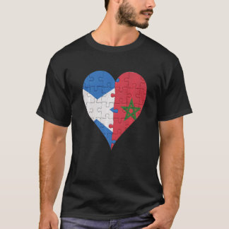 Scottish Moroccan Flag Heart   T-Shirt
