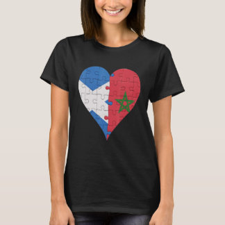 Scottish Moroccan Flag Heart T-Shirt