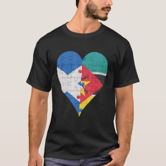 Scottish Mozambican Flag Heart T-Shirt