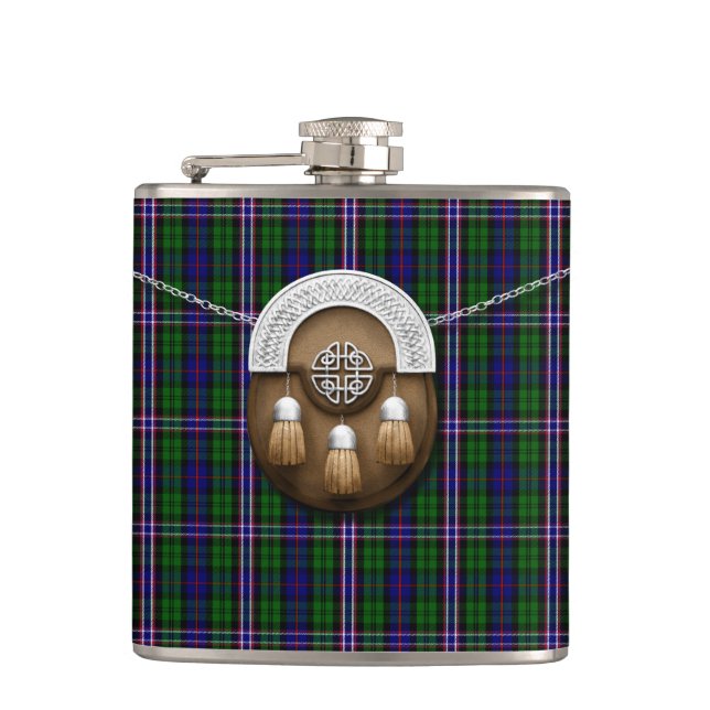 Scottish National Tartan And Sporran Flask (Front)