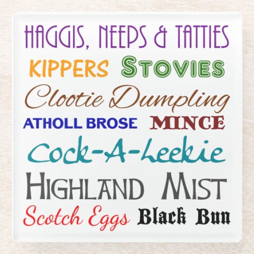 Scottish Nosh _ Food from Scotland _ Glass Coaster