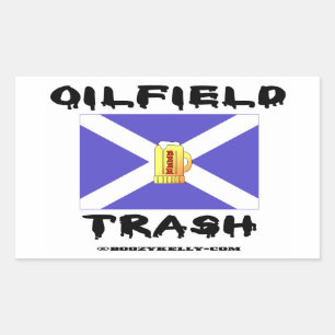 Scottish Oil Field Trash,Saltire,Beer Mug,Oil,Gas Rectangular Sticker