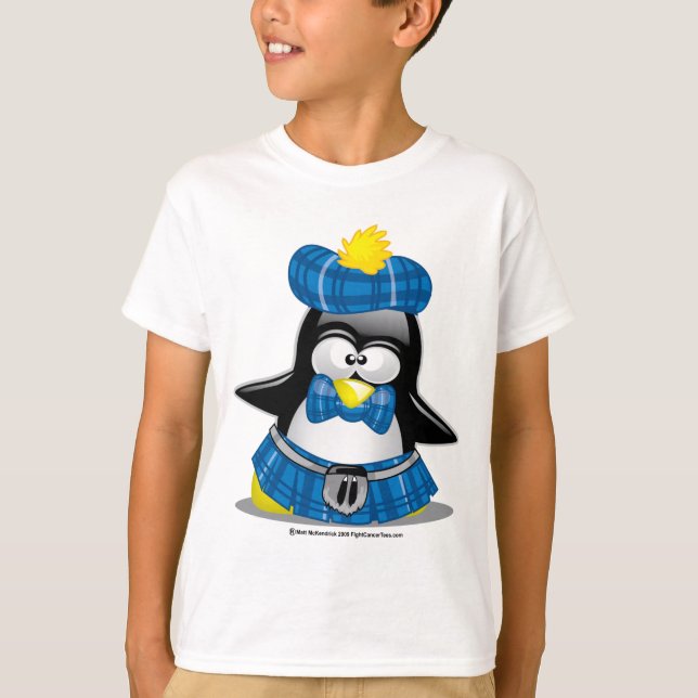 Scottish Penguin Blue T-Shirt (Front)