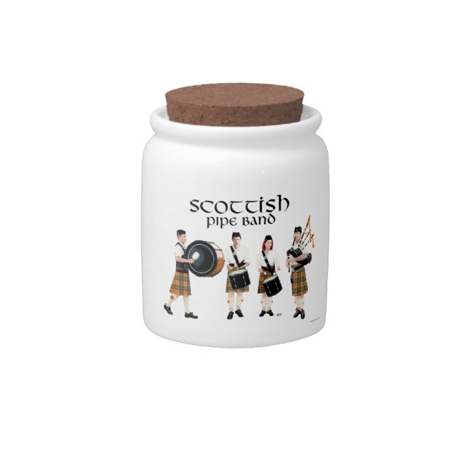 Scottish Pipe Band - Butterscotch Candy Jar (Front)