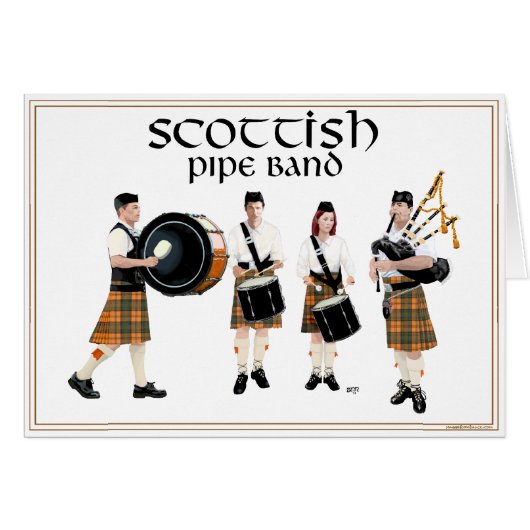 Scottish Pipe Band - Butterscotch Cards (Front Horizontal)