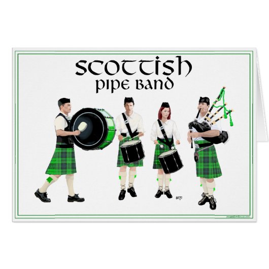 Scottish Pipe Band - Green Kilts (Front Horizontal)