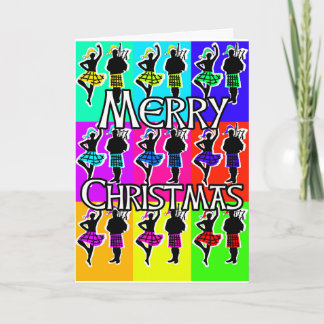 Scottish Piper & Highland Dancer Christmas Card