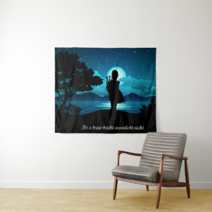 Scottish Piper in Bright Moon Tapestry