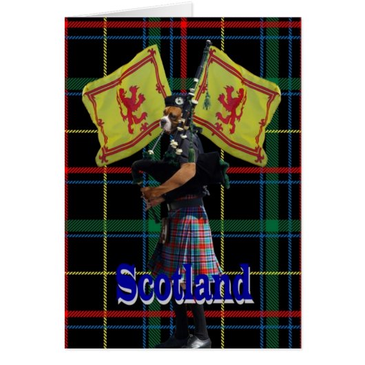 Scottish piper on tartan cards (Front)