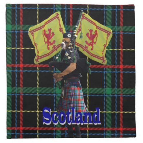 Scottish piper on tartan napkin