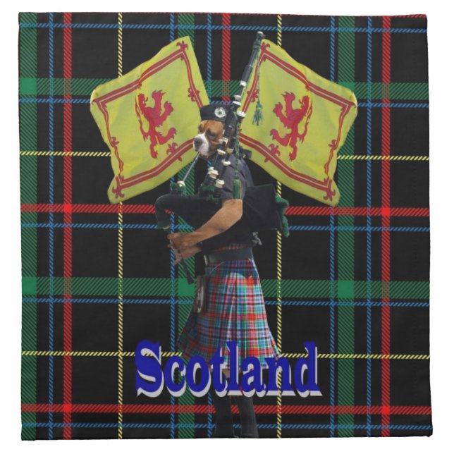 Scottish piper on tartan napkin (Front)