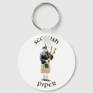 Scottish Piper - Tan Kilt Keychain