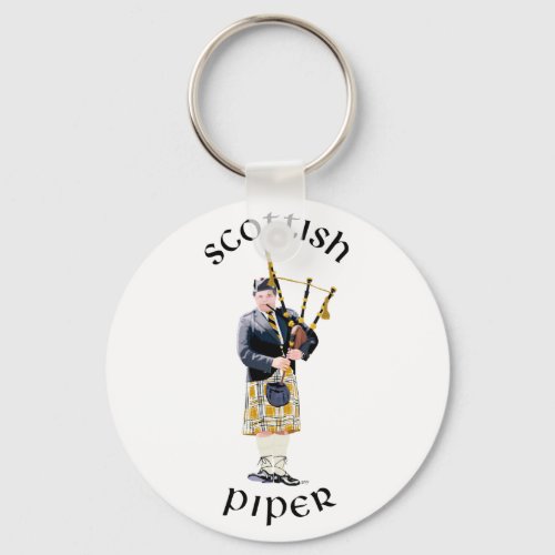 Scottish Piper _ Tan Kilt Keychain