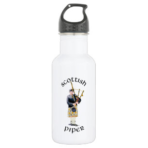 Scottish Piper - Tan Plaid Water Bottle