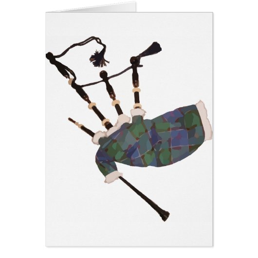 scottish plaid bagpipes cards (Front)