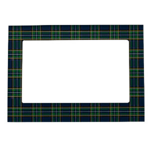 Scottish Plaid Blue and Green Tartan Magnetic Frame