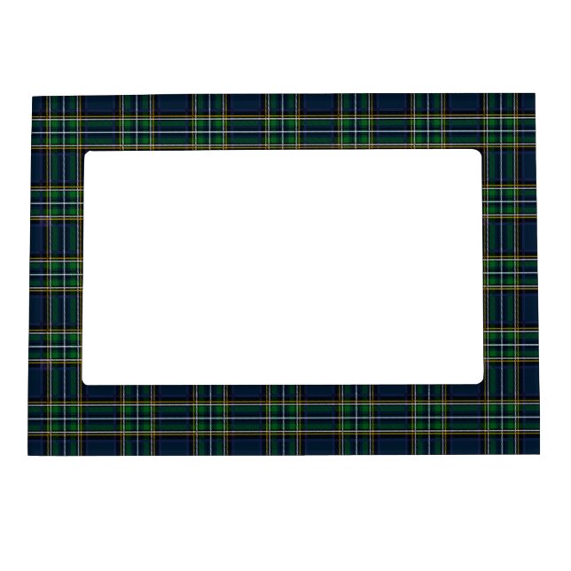 Scottish Plaid Blue and Green Tartan Magnetic Frame (Front)