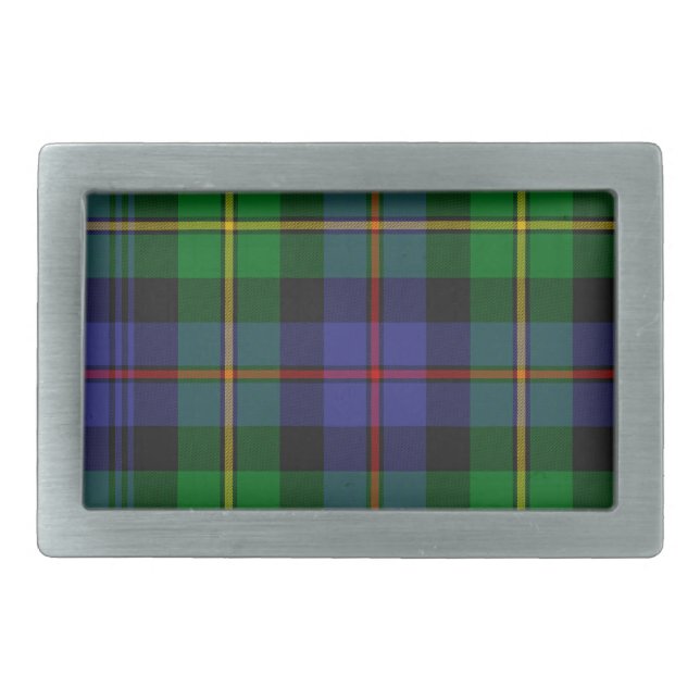 Scottish Plaid Pattern Belt Buckle (Front)