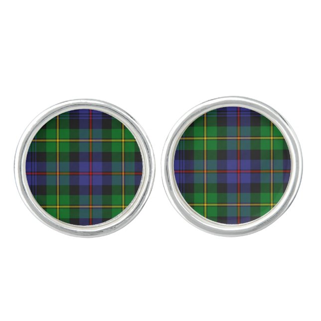 Scottish Plaid Pattern Cufflinks (Front)