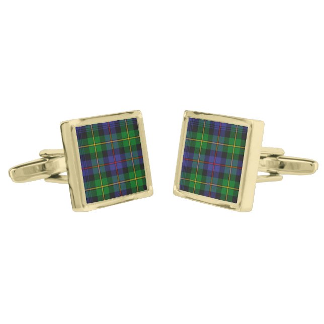 Scottish Plaid Pattern Cufflinks (Angled)