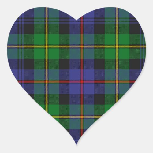 Scottish Plaid Pattern Heart Sticker