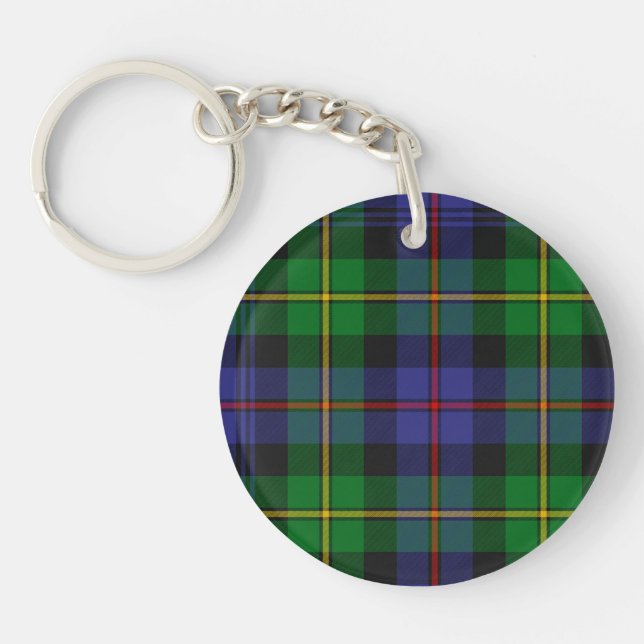Scottish Plaid Pattern Keychain (Front)