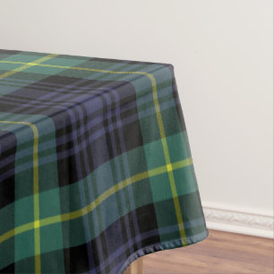 Scottish Plaid Tartan Pattern Green Purple Yellow Tablecloth