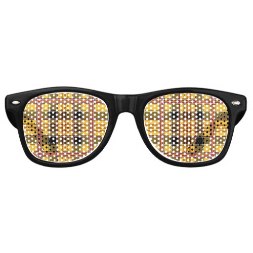 Scottish Plaid Tartan Yellow Red Black Pattern Retro Sunglasses