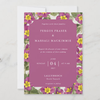 Scottish Primrose Botanical Pattern Invitation