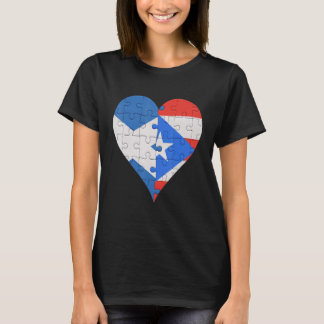 Scottish Puerto Rican Flag Heart T-Shirt