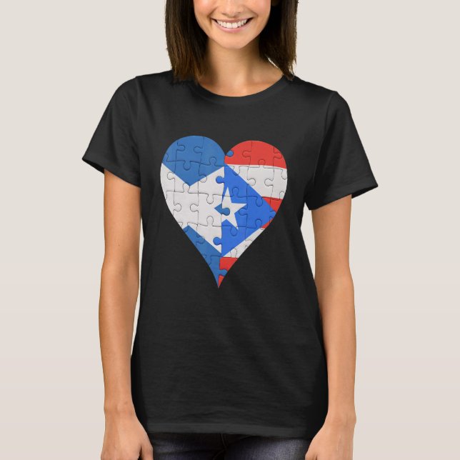 Scottish Puerto Rican Flag Heart T-Shirt (Front)