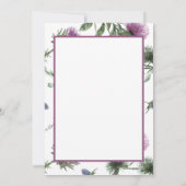 Scottish Purple Thistle Watercolor Bridal Shower  Invitation (Back)