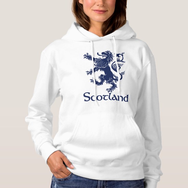 Scottish Rampant Lion Navy Blue Hoodie (Front)