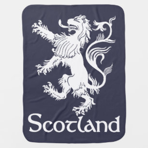 Scottish Rampant Lion Navy Blue Receiving Blanket