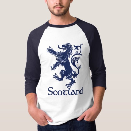 Scottish Rampant Lion Navy Blue T_Shirt