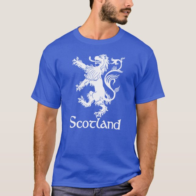 Scottish Rampant Lion Navy Blue T-Shirt (Front)