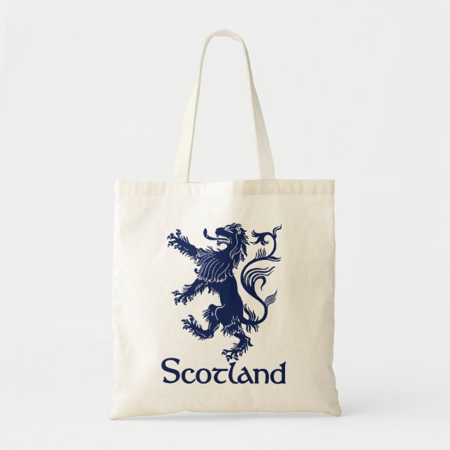 Scottish Rampant Lion Navy Blue Tote Bag (Front)