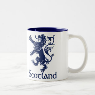 Scottish Rampant Lion Navy Blue Two-Tone Coffee Mug