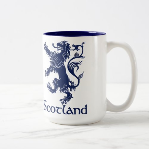 Scottish Rampant Lion Navy Blue Two_Tone Coffee Mug