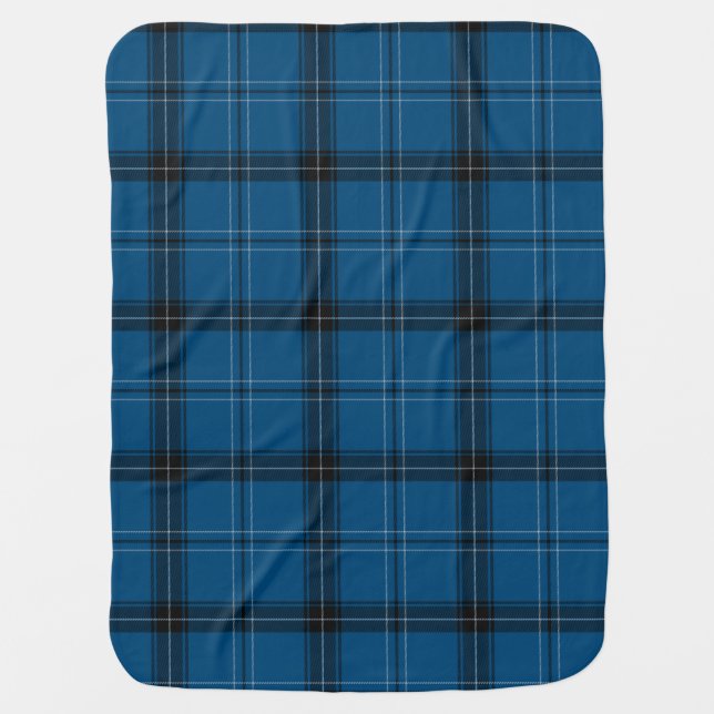 Scottish Ramsay Blue Tartan Baby Blanket (Front)