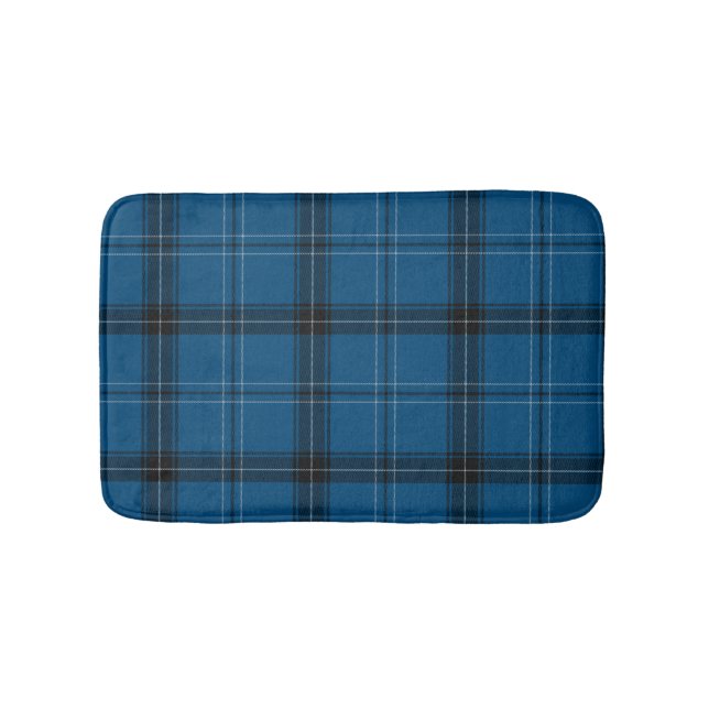Scottish Ramsay Blue Tartan Bathroom Mat (Front)