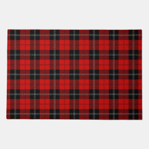 Scottish Red And Black Tartan Doormat