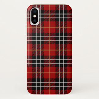 Scottish red and black tartan plaid iPhone x case